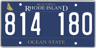 RI license plate 814180