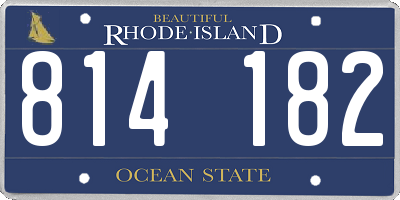 RI license plate 814182