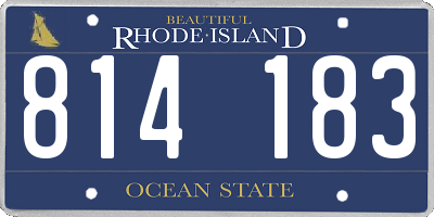 RI license plate 814183