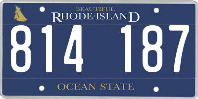 RI license plate 814187