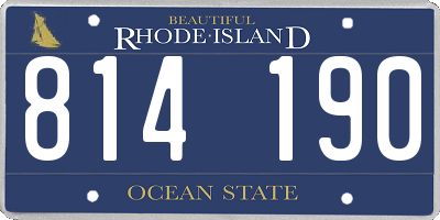 RI license plate 814190