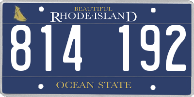 RI license plate 814192