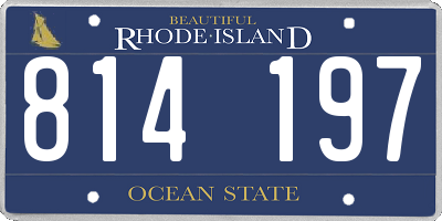 RI license plate 814197