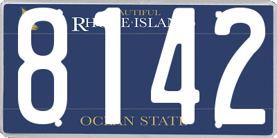 RI license plate 8142