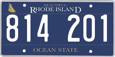 RI license plate 814201