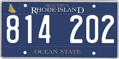 RI license plate 814202