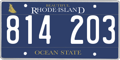 RI license plate 814203