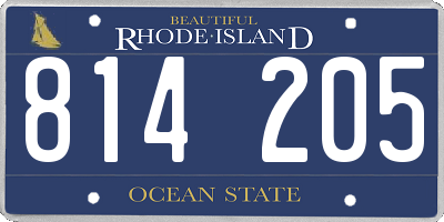 RI license plate 814205