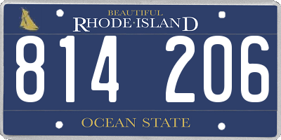 RI license plate 814206