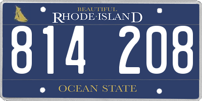 RI license plate 814208