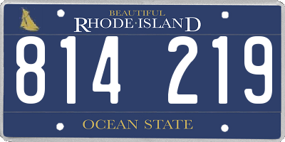 RI license plate 814219