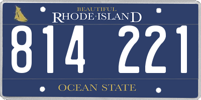 RI license plate 814221