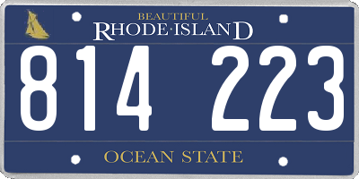 RI license plate 814223