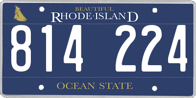 RI license plate 814224
