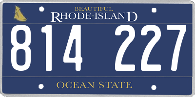 RI license plate 814227