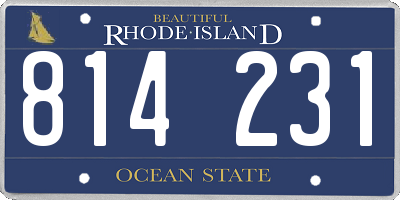 RI license plate 814231