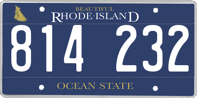 RI license plate 814232
