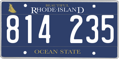 RI license plate 814235