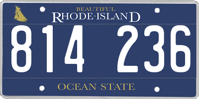 RI license plate 814236