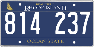 RI license plate 814237