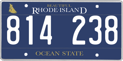 RI license plate 814238