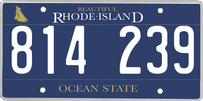 RI license plate 814239