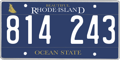 RI license plate 814243