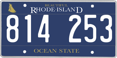 RI license plate 814253