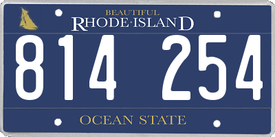 RI license plate 814254