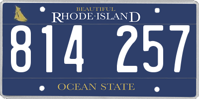 RI license plate 814257