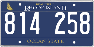 RI license plate 814258