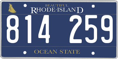 RI license plate 814259