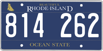 RI license plate 814262