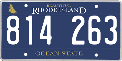 RI license plate 814263