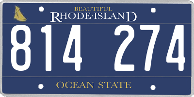 RI license plate 814274