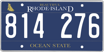 RI license plate 814276