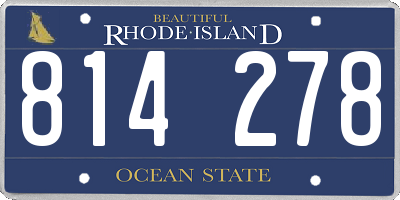 RI license plate 814278