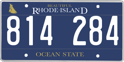 RI license plate 814284