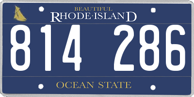RI license plate 814286