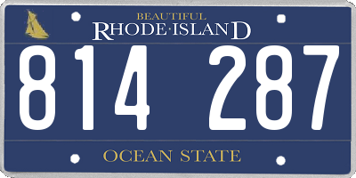 RI license plate 814287