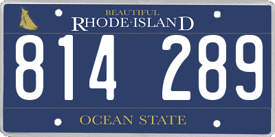 RI license plate 814289