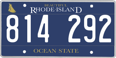 RI license plate 814292