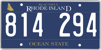 RI license plate 814294