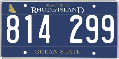 RI license plate 814299
