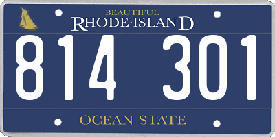 RI license plate 814301