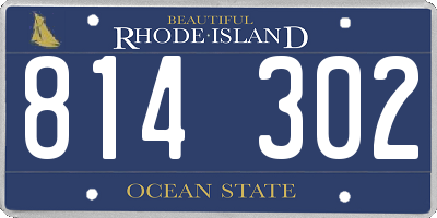 RI license plate 814302