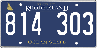RI license plate 814303