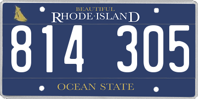 RI license plate 814305