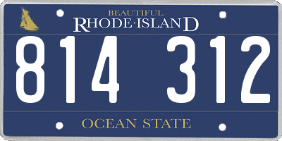 RI license plate 814312