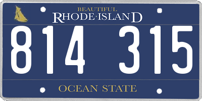 RI license plate 814315